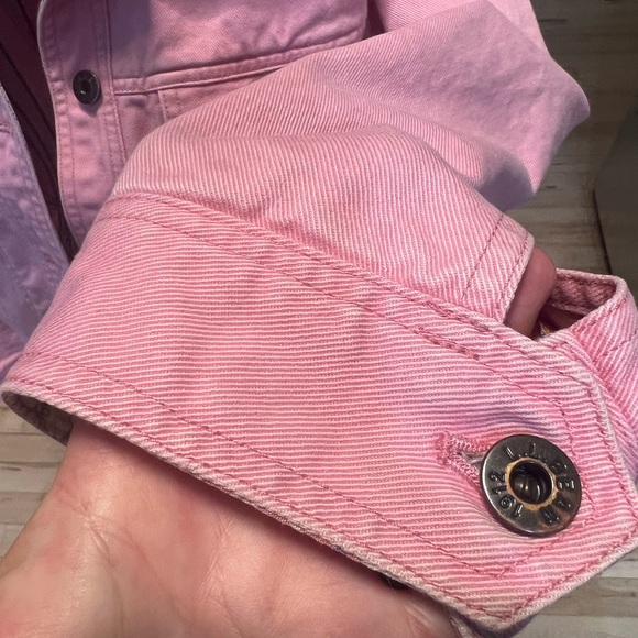 Vintage LL Bean Pretty in Pink button Up Jean Jacket size Small - Picture 9 of 16
